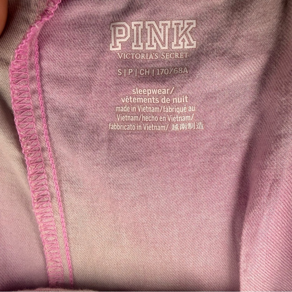 PINK Victoria’s Secret Tie Dye Pink Yellow Ombre Cozy Sleep Shorts Loungewear - Picture 4 of 7